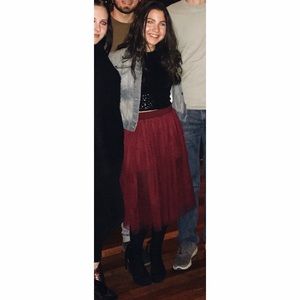 Sheer Burgundy Skirt